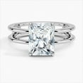 thumbnail image 1 of Dash Jewel 2.2 Ct Radiant Cut Diamond Rings for Her - Beautiful 14K White Gold Plated Rings - Solitaire Silver Diamond Special Occasion Ring - Party Wear Fine Jewelry - Diamond Jewelry On Clearance, 1 of 6