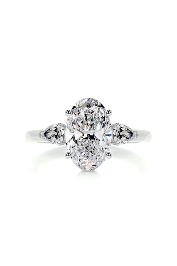 2.2 Ct Radiant Cut Diamond Wedding Engagement Ring - Lab-Created Simulated Diamond 14K White Gold Plated - Perfect for Proposals- Weddings- Anniversaries- and Special Occasions for Her