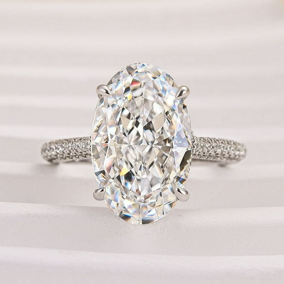 Dash Jewel 2.4 Ct Oval Cut Diamond Wedding Ring - 14K White Gold Plated Solitaire Bridal Set Engagement Ring - Perfect for Special Occasions - A Timeless Piece to Celebrate Your Love Story Ring