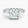 thumbnail image 1 of Dash Jewel 2.4 Ct Princess Cut Diamond Rings - 14K White Gold Plated Rings - Engagement Wedding Ring for Women's - Gorgeous Anniversary Gift for Women's - Wedding Proposal Rings for Her, 1 of 6