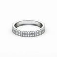 thumbnail image 1 of Dash Jewel 2.4 Ct Round Cut Lab-Created Diamond Ring – 14K White Gold Plated – Dual Row Half Eternity Design – Luxurious Engagement Ring for Her, 1 of 4