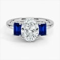 thumbnail image 1 of Dash Jewel 2.6 Ct Oval Cut Lab Created Diamond Wedding Ring - 14K White Gold Plated Three Stone Wedding Ring - Sapphire Anniversary Ring On Clearance - Wedding Anniversary Gifts - New Year Gifts, 1 of 6