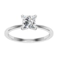 thumbnail image 1 of Dash Jewel 2 Ct Exquisite Princess Cut Lab-Created Diamond Ring - 14K White Gold Plated Timeless Solitaire Style - Beautiful Engagement Ring for Women - Charming Gift for Her on Any Day, 1 of 6