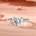 thumbnail image 1 of Dash Jewel 2 Ct Heart Cut VVS1/D Lab Created Simulated Diamond Women's Engagement Ring - 14k White Gold Plated Solitaire with Accents Wedding Ring for Her - A Timeless Symbol of Your Love Story, 1 of 3