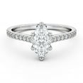 thumbnail image 1 of Dash Jewel 2 Ct Marquise Cut Lab Created Diamond Ring – 14K White Gold Plated Solitaire with Accent – Engagement Ring for Her – Ideal Anniversary and Graduation Gift Option, 1 of 4