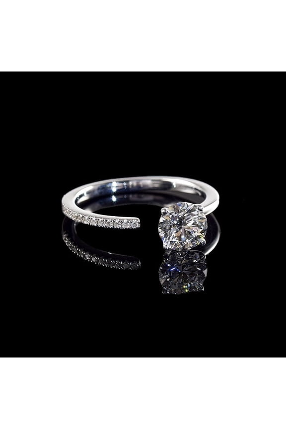2 Ct Pear Cut VVS1/D Lab Created Simulated Diamond Women's Ring - 14k White Gold Plated Cuff Wedding Ring - Simple Design for Women - A Timeless Symbol of Your Love and Commitment