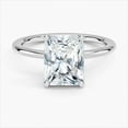 thumbnail image 1 of Dash Jewel 2 Ct Radiant Cut Lab Created Diamond Rings - 14K White Gold Plated Anniversary Rings for Her - Solitaire Engagement Wedding Rings for Women's - Forever Diamond Rings - Promise Gifts, 1 of 6