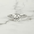 thumbnail image 1 of Dash Jewel 2 Ct Round Cut Diamond Engagement Ring - 14K White Gold Plated Solitaire with Accents - Elegant Ring for Women - Perfect for Special Occasions and Celebrating Your Love Story Together, 1 of 3