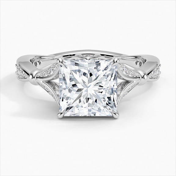 Dash Jewel 2 Ct VVS1/D Princess Cut Lab Created Simulated Diamond Ring - Rings for Women's - Bridal Diamond Jewelry for Her - Classic Engagement Wedding Women's Ring - Party Wear Diamond Ring