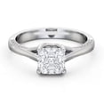 thumbnail image 1 of Dash Jewel Asscher-Cut 2.0 Ct Lab-Created Diamond Engagement Ring – 14K White-Gold Plated Cathedral Style – Women’s Classic Wedding Christmas Gift, 1 of 4