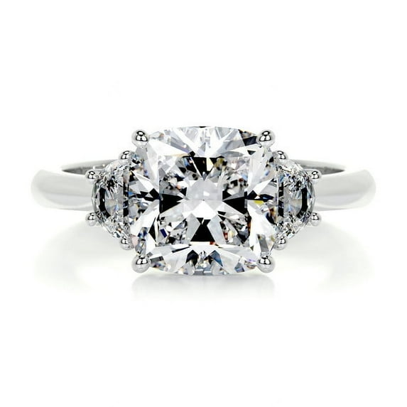Dash Jewel Beautiful 2 Ct Emerald Cut Diamond Engagement Ring - Lab-Created Simulated Diamond 14K White Gold Plated - Ideal for Gifting- Weddings- Anniversaries- and Birthdays for Women's for Her