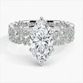 thumbnail image 1 of Dash Jewel Cluster Diamond Rings - 2.1 Ct VVS1/D Marquise Cut Lab Created Simulated Diamond Ring - Silver 14K White Gold Over Ring - Multi Diamond Rings for Her - Engagement Wedding Diamond Ring, 1 of 6