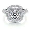 thumbnail image 1 of Dash Jewel Elegant 1.7 Ct Pear Cut Diamond Double Halo Wedding Ring - Lab-Created Simulated Diamond in 14K White Gold Plated - Perfect Engagement Ring for Women- Anniversary- and Unique Occasion, 1 of 3