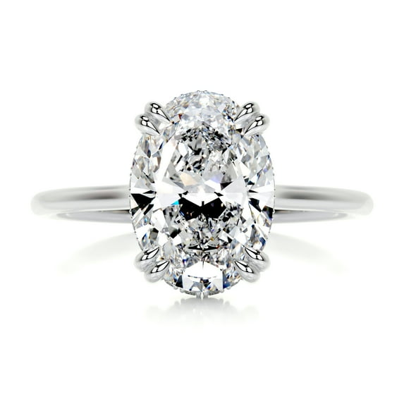 Dash Jewel Elegant 1.8 Ct Round Cut Diamond Engagement Ring - Lab-Created Simulated Diamond 14K White Gold Plated - Beautiful Women's Ring - Ideal for Wedding- Anniversary- and Romantic Gifting
