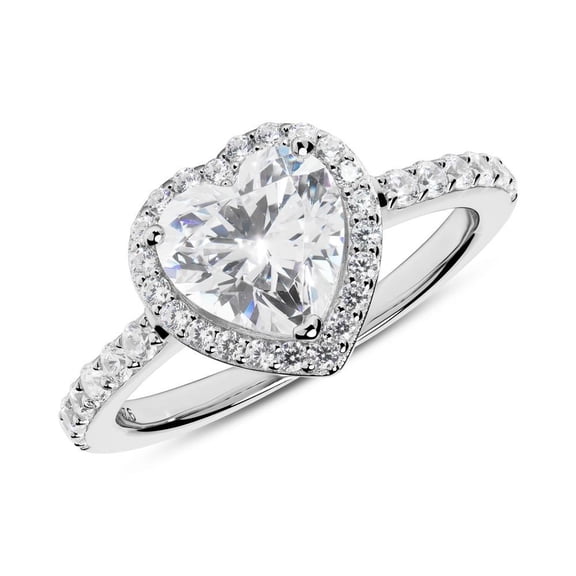 Dash Jewel Elegant 2.1 Ct Radiant Cut Diamond Engagement Ring - Lab-Created Simulated Diamond in 14K White Gold Plated - Ideal Wedding Proposal Ring for Women - Beautiful Gift for Her Birthday