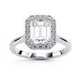 thumbnail image 1 of Dash Jewel Emerald Cut Halo Rings - 1.6 Ct Lab-Created Simulated Diamond Ring - Wedding Jewelry for Bride - Prong Setting Solitaire Rings - Halo Party Wear Rings - Birthday and Engagement Rings, 1 of 6