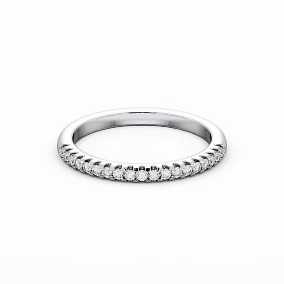 Dash Jewel Eternity Diamond Ring for Women - 1.4 Ct Round Cut Lab Created Stone - 14K White Gold Plated Engagement Jewelry - Elegant Proposal Ring for Wedding Gift