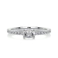 thumbnail image 1 of Dash Jewel Exquisite 1.4 Ct Princess Cut Hidden Halo Eternity Diamond Ring - Featuring Luxurious Lab-Created Simulated Diamonds in 14K White Gold Plated - Ideal for Weddings and Romantic Proposals, 1 of 3