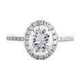 thumbnail image 1 of Dash Jewel Halo Solitaire Engagement Ring - 1.97 Ct Oval Cut Lab-Created Diamond - 14K White Gold Plated Ring with Accents - Gorgeous Gift for Her - Women’s Jewelry for Birthday or Everyday Wear, 1 of 6