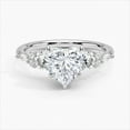thumbnail image 1 of Dash Jewel Heart Cut 2 Ct White Diamond Engagement Ring - 14K White Gold Plated Diamond Wedding Ring - Proposal Diamond Ring - Wedding Jewelry for Bridesmaids - Love Ring for Bride, 1 of 6