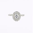 thumbnail image 1 of Dash Jewel Oval Cut 2.1 Ct Lab-Created Simulated Diamond Ring - 14K White Gold Plated Halo Engagement Ring for Women - Beautiful Wedding Ring - 25th Anniversary Rings for Women's, 1 of 6