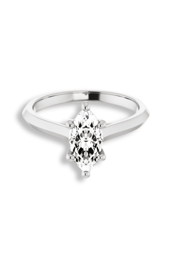 Pear Cut 1.8 Ct Lab Created Diamond Engagement Ring for Women's - Stamped 14K White Gold Plated Engagement Ring - Diamond Wedding Anniversary Gifts - Diamond Solitaire Rings for Her
