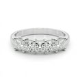 thumbnail image 1 of Dash Jewel Princess Cut 1 Ct VVS1/D Lab Created Simulated Diamond Ring - 14K White Gold Over Rings - Five Stone Engagement Wedding Band Rings for Her - Latest Engagement Diamond Rings for Men's, 1 of 7