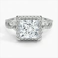 thumbnail image 1 of Dash Jewel Princess Cut Excellent 2.1 Ct Diamond Ring For Women's - Silver 14K White Gold Plated Ring - Halo Diamond Rings for Her - Eternity Band Twisted Cross Over Infinity Diamond Rings for Her, 1 of 6