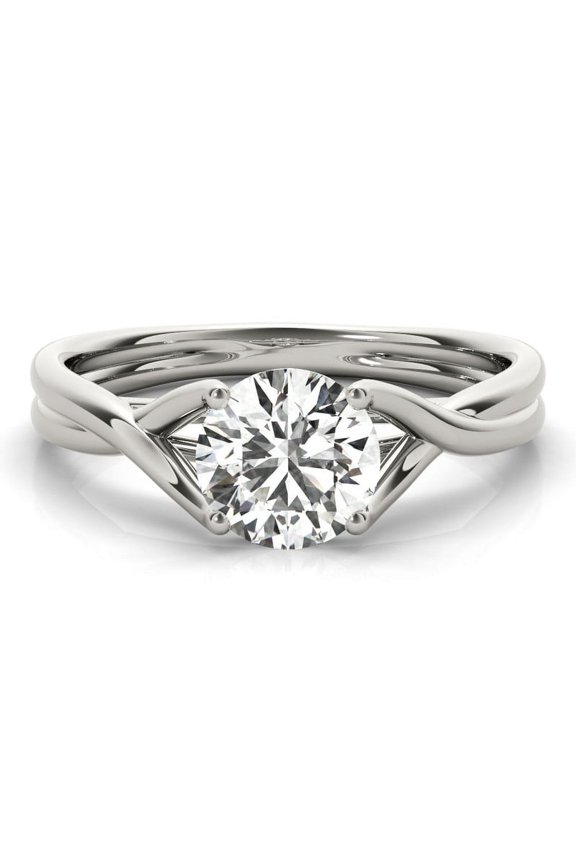 Round Cut 1.5 Ct Lab Created Diamond Anniversary Ring - 14K White Gold Plated Split Shank Engagement Ring - Diamond Promise Rings - Diamond Women Rings - Anniversary Gifts Clearance