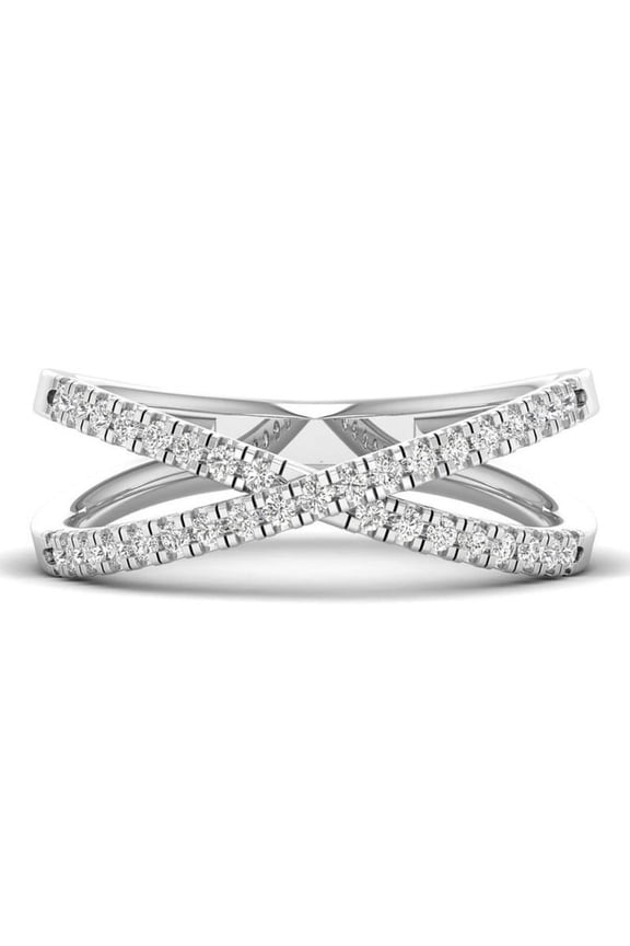 Round Cut Brilliant 1.25 Ct Diamond Ring For Women's - 14K White Gold Plated Ring - Classic Engagement Wedding Women's Ring - Criss Cross Simple Solitaire Daily Wear Women's Rings