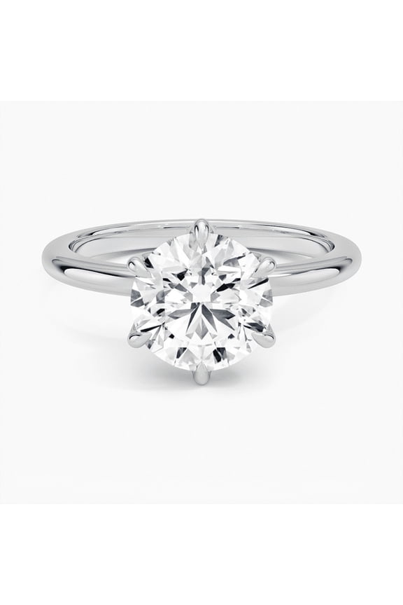 Round Cut Excellent 2.1 Ct Diamond Ring For Women's - 14K White Gold Plated Rings - Engagement Wedding Anniversary Rings for Gift - Beautiful Anniversary Ring For Women - Proposal Ring
