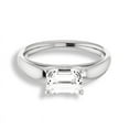 thumbnail image 1 of Dash Jewel Silver 14K White Gold Plated Ring - 1 Ct VVS1/D Baguette Cut Diamond Solitaire Ring - Solitaire Engagement Wedding Women's Ring for Women's - Wedding Proposal Rings for Herfriend, 1 of 8