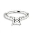 thumbnail image 1 of Dash Jewel Stamped 14K White Gold Plated Lab Created Diamond Engagement Ring for Women's - Princess Cut 2 Ct White Diamond Wedding Anniversary Ring - Anniversary Gifts - Birthday Gift for Women's, 1 of 8