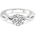 thumbnail image 1 of Dash Jewel Stamped 14k Silver Wedding Anniversary Ring - Brilliant 2 Ct Round Cut Lab Created Diamond Wedding Ring for Her - Promise Wedding Ring for Women's - Diamond Anniversary Gifts, 1 of 7