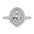 thumbnail image 1 of Dash Jewel Stunning 1.7 Ct Pear Cut Diamond Double Halo Engagement Ring - Lab-Created Simulated Diamond - 14K White Gold Plated Women's Wedding Jewelry - Ideal for Proposals and Celebrations, 1 of 3