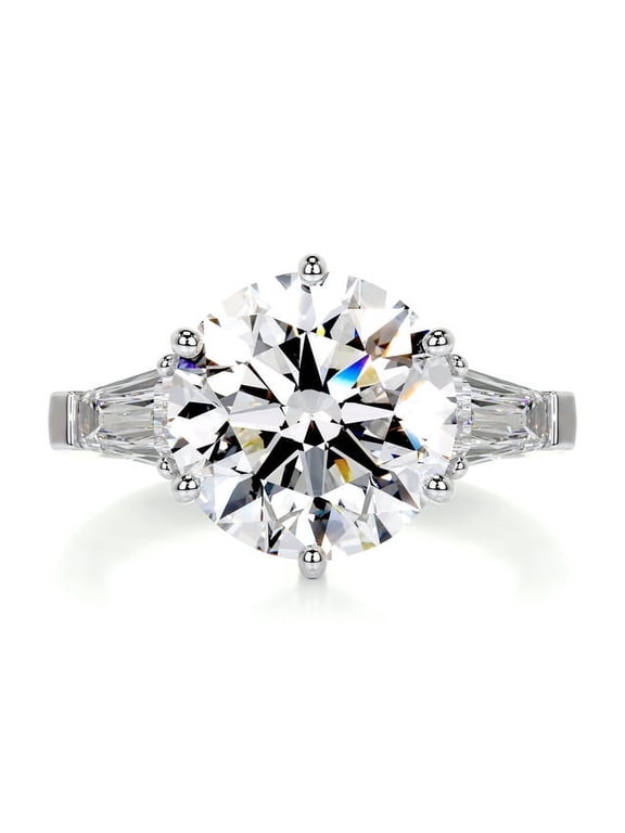 Stunning 2.4 Ct Princess Cut Diamond 3 Stone Wedding Engagement Ring - Lab-Created Simulated Diamond in 14K White Gold Plated - Perfect Gift for Women- Proposals- Weddings- Anniversary