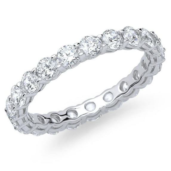 Dash Jewel Stunning 2 Ct Round Cut Hidden Halo Engagement Ring - Lab-Created Simulated Diamond - 14K White Gold Plated Ring - Perfect Bridal Ring for Women - Ideal Gift for Proposals & Anniversary
