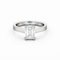 thumbnail image 1 of Dash Jewel Wedding Ring for Her – 1.8 Ct Emerald Cut Lab Created Diamond Engagement Ring – 14K White Gold Plated Cathedral Style Ring – Add Sparkle to Her Treasured Jewelry Set, 1 of 4
