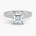 thumbnail image 1 of Dash Jewel White Gold Over 14K Silver Diamond Rings - 1.9 Ct Asscher Excellent Cut Diamond Rings - Engagement Hidden Halo Rings for Women's - Ever & Ever Halo-Style Bridal Set Rings for Women's, 1 of 6