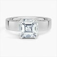 thumbnail image 1 of Dash Jewel White Gold Over 14K Silver Diamond Rings for Her - Asscher Cut Excellent 1.9 Ct Diamond Ring For Women's - Solitaire Diamond Rings for Women's - Four Prongs Diamond Rings for Women's, 1 of 6