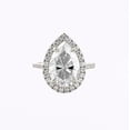 thumbnail image 1 of Dash Jewelry 1.6 Ct Pear Cut Moissanite Ring - 14K White Gold Plated Halo Design Ring - Lovely Gift for Her - Fashion-Forward Jewelry for Any Event - Prong Set for Timeless Appeal, 1 of 6