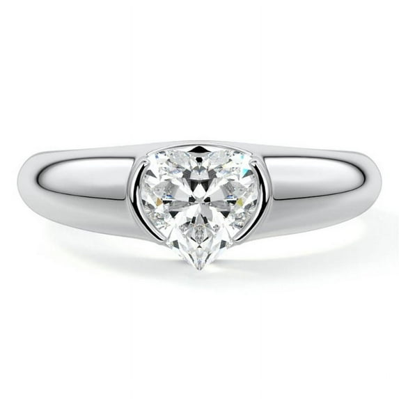 Dash Jewelry 1.9 Ct Heart Cut Moissanite Rings for Women's - 14K White Gold Plated Rings - Valentine Proposal Wedding Moissanite Jewelry for Women's Gift - Modern Designer Jewelryle