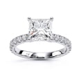 thumbnail image 1 of Dash Jewelry 1.9 Ct Princess Cut Solitaire Moissanite Ring - 14K White Gold Plated Engagement Wedding Ring for Women - Classic Prong Set Ring for Her Gift - Prong Set Rings for Her, 1 of 6