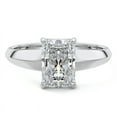 thumbnail image 1 of Dash Jewelry 14K White Gold Plated Moissanite Ring - Radiant Cut Excellent 2 Ct Moissanite Ring for Her - Silver Moissanite Beautiful Special Occasion - Simple Solitaire With Knife Edge Shank Ring, 1 of 7