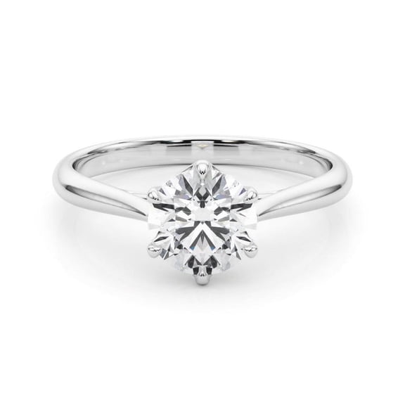 Dash Jewelry 14K White Gold Plated Moissanite Wedding Anniversary Ring - Brilliant 1.8 Ct Round Cut Moissanite Wedding Anniversary Ring - Moissanite Birthday Gifts - Bridal Ring for Wedding Gift