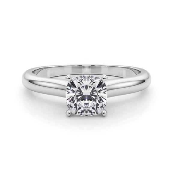 Dash Jewelry 14K White Gold Plated Moissanite Women's Wedding Anniversary Ring - 1.6 Ct Cushion Cut Moissanite Engagement Ring for Her - Solitaire Wedding Anniversary Ring - Anniversary Gifts