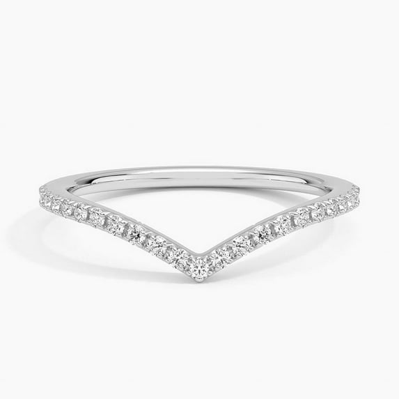 Dash Jewelry 14K White Gold Plated Rings for Her - 1.4 Ct Round Cut Moissanite Wedding Rings - V Shape Women's Jewelryry Engagement Eternity Band - Gorgeous Anniversary Gift for Her - New Year Gift