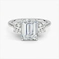 thumbnail image 1 of Dash Jewelry 14K White Gold Plated Rings - 2.2 Ct Emerald Cut Moissanite Rings - Engagement Prong Setting Rings for Women's - Wedding B Stone Rings for Girlfriend - Causal Daily Wear Ring for Women's, 1 of 6