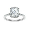 thumbnail image 1 of Dash Jewelry 2.1 Ct Emerald Cut Engagement Ring - Solitaire with Accents Halo with Moissanite Rings - 14K White Gold Plated Ring for Women's - Engagement Wedding Rings, 1 of 6