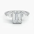 thumbnail image 1 of Dash Jewelry 2.2 Ct Emerald Cut Moissanite Ring - 14K White Gold Plated Rings - Valentine Proposal Ring Gift for Her - Gorgeous Silver Anniversary Gift for Women's - Proposal Ring for Herfriend, 1 of 6